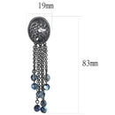 Silver Earrings Earrings For Girls LO4199 TIN Cobalt Black Brass Earrings with CZ Alamode Fashion Jewelry Outlet