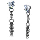 Silver Earrings Earrings For Girls LO4204 TIN Cobalt Black Brass Earrings with CZ Alamode Fashion Jewelry Outlet