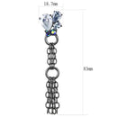 Silver Earrings Earrings For Girls LO4204 TIN Cobalt Black Brass Earrings with CZ Alamode Fashion Jewelry Outlet