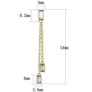 Gold Drop Earrings 3W1202 Gold Brass Earrings with Top Grade Crystal