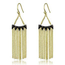 Gold Drop Earrings 3W1206 Gold+Ruthenium Brass Earrings with Crystal