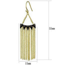 Gold Drop Earrings 3W1206 Gold+Ruthenium Brass Earrings with Crystal