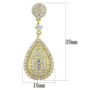 Gold Drop Earrings 3W1259 Gold Brass Earrings with AAA Grade CZ