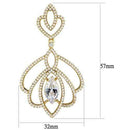 Gold Earrings For Girls 3W1324 Gold Brass Earrings with AAA Grade CZ