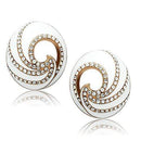 Silver Earrings Gold Earrings For Girls GL165 Rose Gold - Brass Earrings with Crystal Alamode Fashion Jewelry Outlet