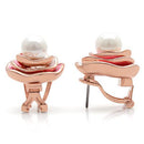 Gold Stud Earrings 1W123 Rose Gold Brass Earrings with Synthetic
