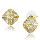 Gold Stud Earrings 3W1323 Gold Brass Earrings with AAA Grade CZ
