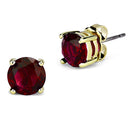 Gold Stud Earrings 3W550 Gold Brass Earrings with Synthetic in Siam