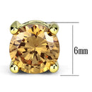 Gold Stud Earrings 3W554 Gold Brass Earrings with AAA Grade CZ