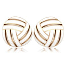 Gold Stud Earrings GL166 Rose Gold - Brass Earrings with Epoxy