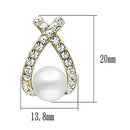 Silver Earrings Gold Stud Earrings GL251 Gold - Brass Earrings with Synthetic in White Alamode Fashion Jewelry Outlet