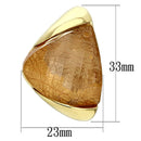 Gold Stud Earrings VL076 Gold - Brass Earrings with Synthetic in Orange