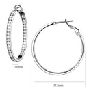 Silver Earrings Hoop Earrings LO4119 Rhodium Brass Earrings with AAA Grade CZ Alamode Fashion Jewelry Outlet