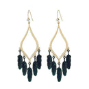 Silver Earrings Pleated Alloy Feather Tassel Women Drop Earrings TIY