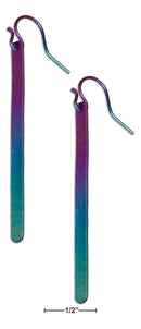 Silver Earrings Rainbow Niobium Long Hammered Bar Dangle Earrings JadeMoghul Inc.