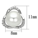 Silver Earrings TS066 Rhodium 925 Sterling Silver Earrings with Synthetic
