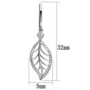 Silver Earrings Silver Earrings TS068 Rhodium 925 Sterling Silver Earrings with CZ Alamode Fashion Jewelry Outlet