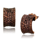 Silver Hoop Earrings 3W1119 Coffee light Brass Earrings with AAA Grade CZ
