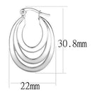 Silver Hoop Earrings 3W1394 Rhodium Brass Earrings