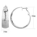 Silver Hoop Earrings 3W1397 Rhodium Brass Earrings