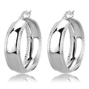 Silver Hoop Earrings 3W1398 Rhodium Brass Earrings