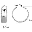 Silver Hoop Earrings 3W1398 Rhodium Brass Earrings
