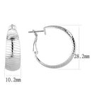 Silver Hoop Earrings 3W1399 Rhodium Brass Earrings