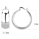 Silver Hoop Earrings 3W1400 Rhodium Brass Earrings