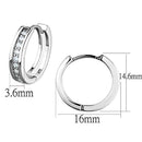 Silver Hoop Earrings 3W660 Rhodium Brass Earrings with AAA Grade CZ