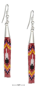 Silver Earrings Silver Plated Southwest Seed Bead Earrings AExp