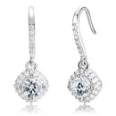 Silver Stud Earrings 3W1372 Rhodium 925 Sterling Silver Earrings with CZ