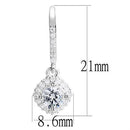 Silver Stud Earrings 3W1372 Rhodium 925 Sterling Silver Earrings with CZ