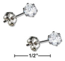 Silver Earrings STAINLESS STEEL 4MM ROUND CLEAR CUBIC ZIRCONIA POST EARRINGS JadeMoghul