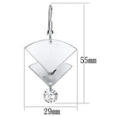 Statement Earrings LO2662 Matte Rhodium & Rhodium Iron Earrings with CZ