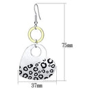 Statement Earrings LO2700 Reverse Two-Tone Iron Earrings with Epoxy