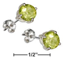 Silver Earrings Sterling Silver 6mm Round Peridot Earrings JadeMoghul