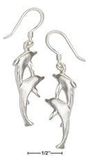 Silver Earrings Sterling Silver Diamond Cut Double Jumping Dolphins Earrings JadeMoghul