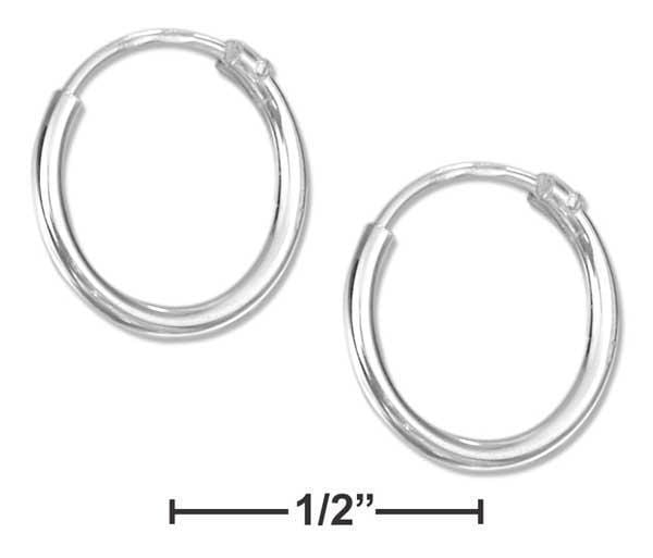 Silver Earrings Sterling Silver Earrings: 12mm Endless Wire Hoop Earrings JadeMoghul