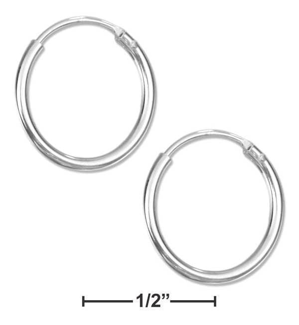 Silver Earrings Sterling Silver Earrings: 14mm Endless Wire Hoop Earrings JadeMoghul