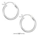 Silver Earrings Sterling Silver Earrings: 20mm Tubular Hoop Earrings With French Locks JadeMoghul