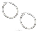 Silver Earrings Sterling Silver Earrings: 35mm Tubular Hoop Earrings With French Locks JadeMoghul