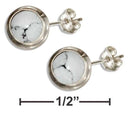 Silver Earrings Sterling Silver Earrings: 5MM Round Simulated Howlite Post Earrings JadeMoghul Inc.