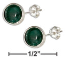Silver Earrings Sterling Silver Earrings: 5MM Round Simulated Malachite Post Earrings JadeMoghul Inc.