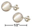Silver Earrings Sterling Silver Earrings: 5MM Round Simulated Moonstone Post Earrings JadeMoghul Inc.