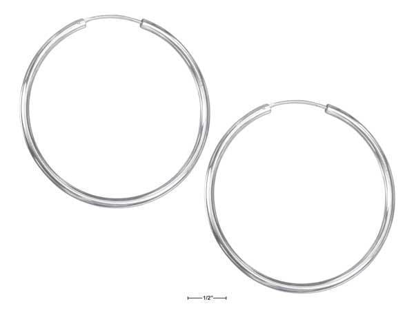 Silver Earrings Sterling Silver Earrings: 61mm Endless Wire Hoop Earrings JadeMoghul