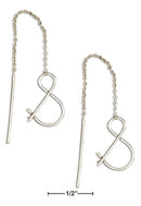 Silver Earrings Sterling Silver Earrings: "&" Ampersand Symbol Ear Thread Earrings JadeMoghul Inc.