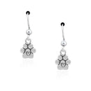 Silver Earrings Sterling Silver Earrings: Baby Paws Small Dog Paw Print Dangle Earrings With Scrolled Heart JadeMoghul Inc.