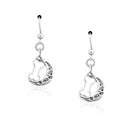 Silver Earrings Sterling Silver Earrings: Bark At The Moon Dog Bone Dangle Earrings With Moon JadeMoghul Inc.
