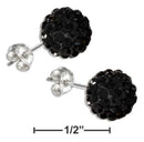 Silver Earrings Sterling Silver Earrings: Black Pave Crystal Earrings JadeMoghul Inc.