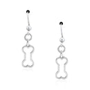 Silver Earrings Sterling Silver Earrings: Bone Ah Petite Silhouette Dog Bone Dangle Earrings JadeMoghul Inc.